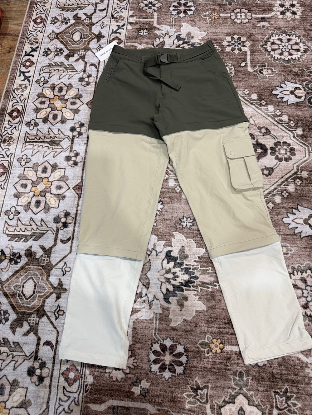 Outdoor Voices Women's Three-Tone Cargo Pants - Olive, Tan, White